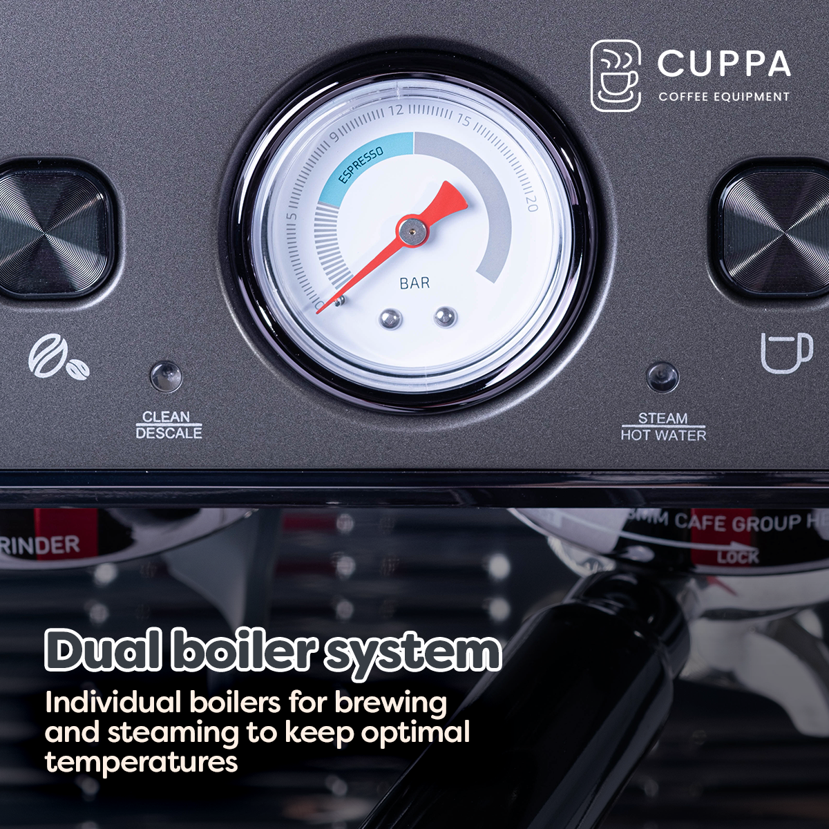 Barista Pro Dual Boiler Espresso Machine with Conical Burr Grinder