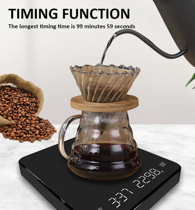 Rechargeable Digital Coffee Scale with Automatic Timer