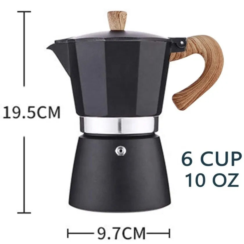 Moka Pot in Matte Black - 3/6 cup
