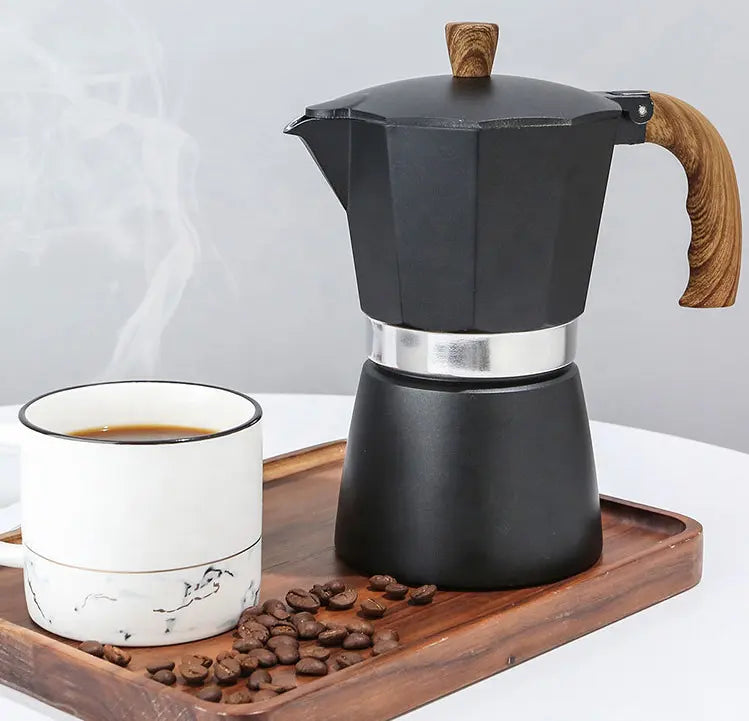 Moka Pot in Matte Black - 3/6 cup