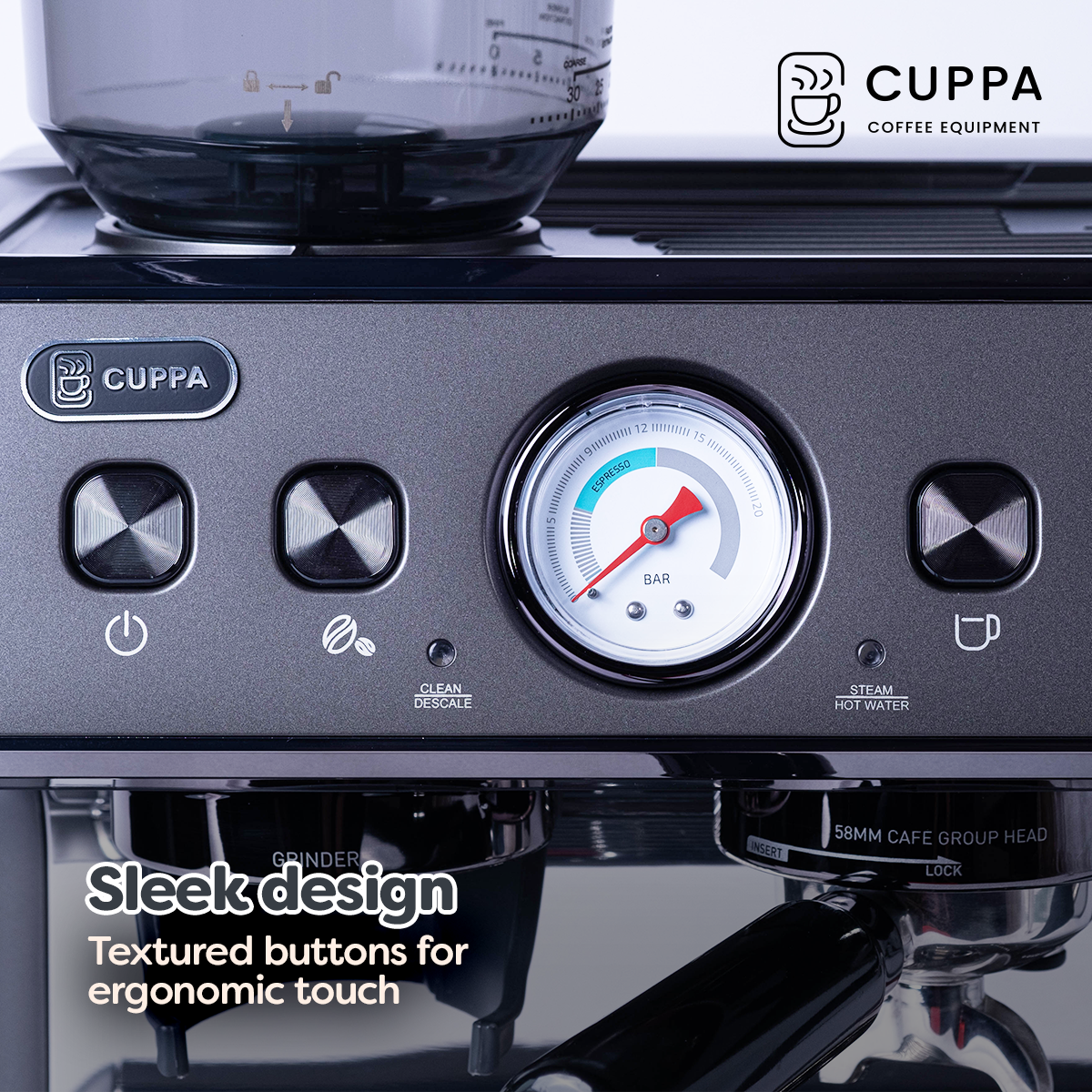 Cuppa Barista Pro 2-in-1 Grind and extracting coffee machine