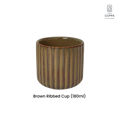 Cuppa Brown Ceramic Ribbed Cup - 180mL