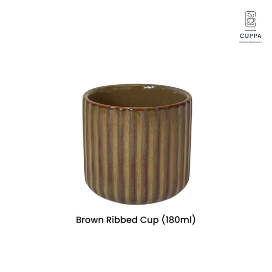 Cuppa Brown Ceramic Ribbed Cup - 180mL