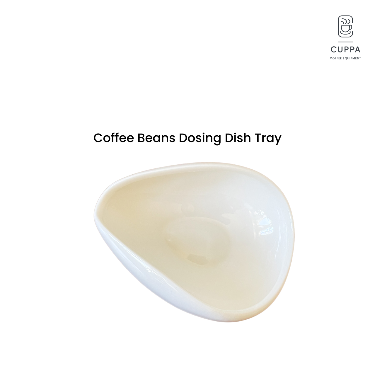 Cuppa Coffee Beans Ceramic Dosing Dish Tray 30g - White