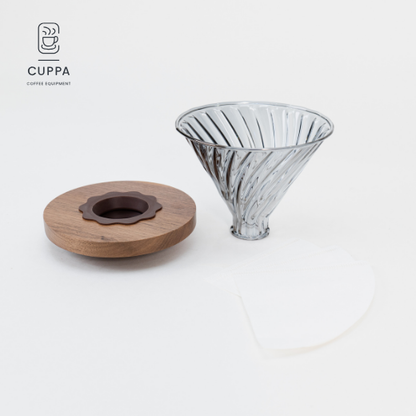 V60-02 Glass Dripper with Detachable Wooden Base