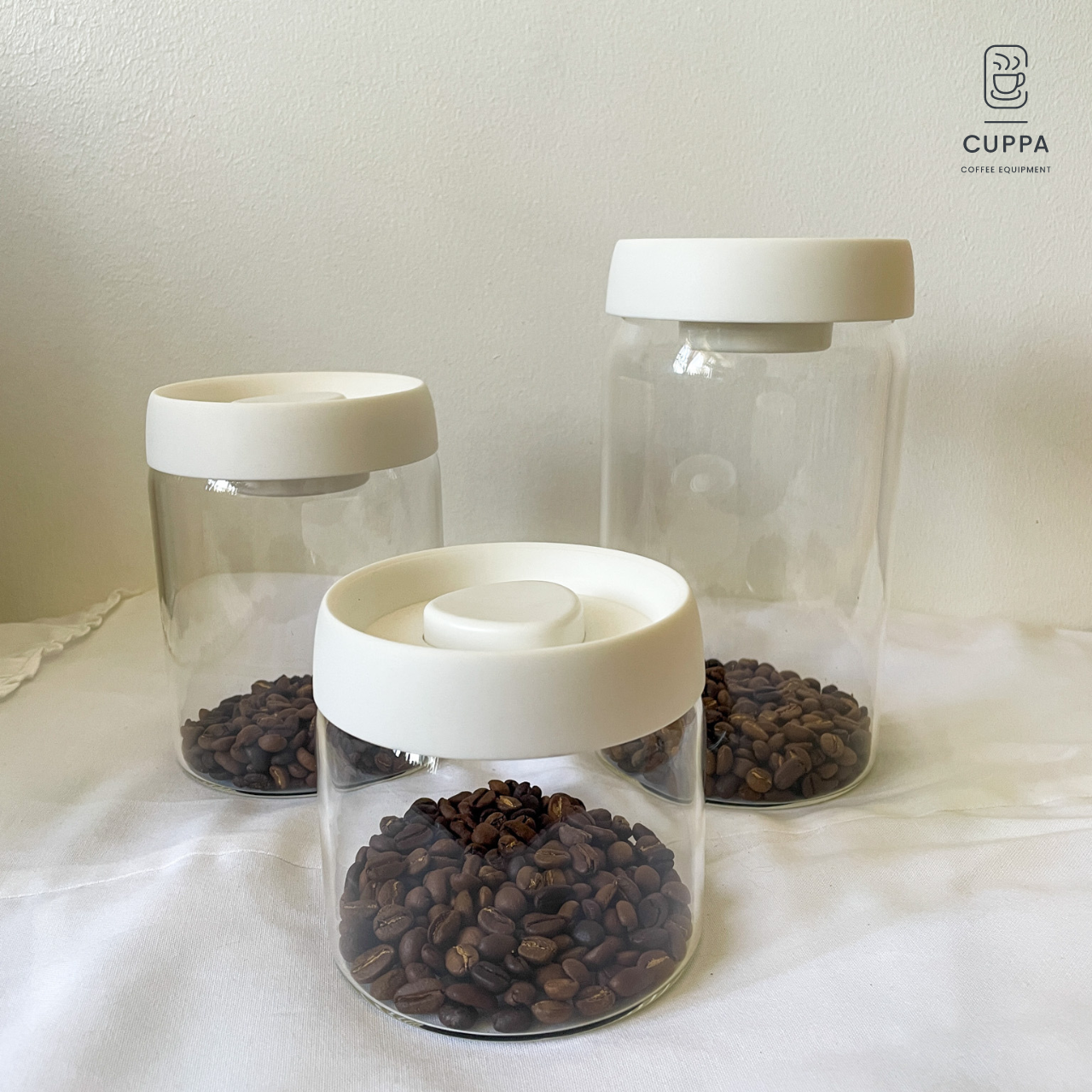 Cuppa Vacuum Sealed Glass Jar 500g 950g 1250g