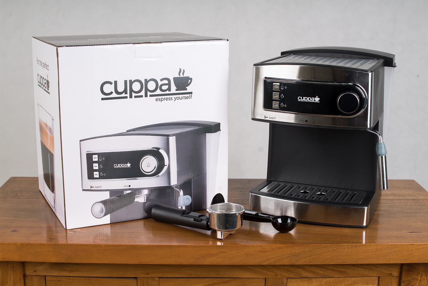 Cuppa Espresso machine box with machine