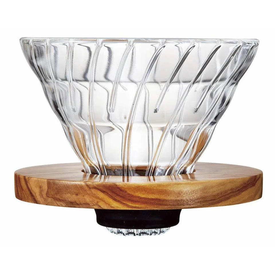 V60-02 Glass Dripper with Detachable Wooden Base