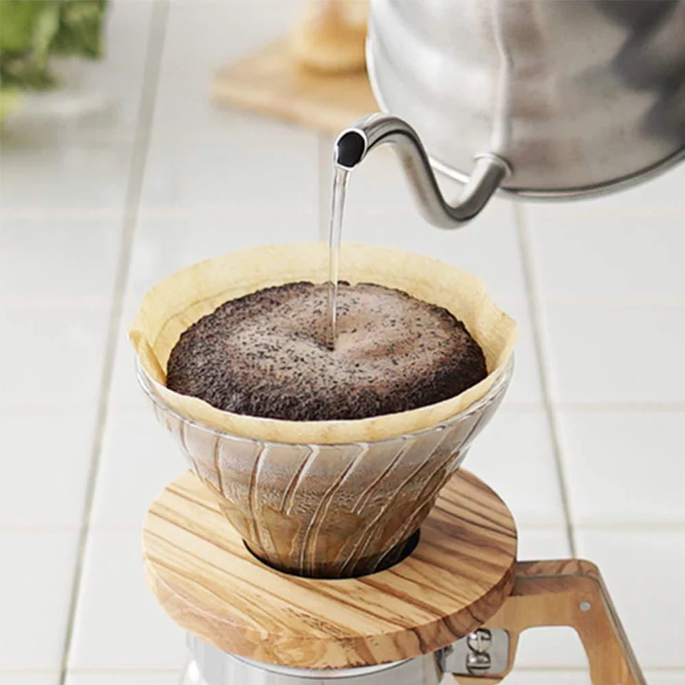 V60-02 Glass Dripper with Detachable Wooden Base