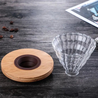 V60-02 Glass Dripper with Detachable Wooden Base