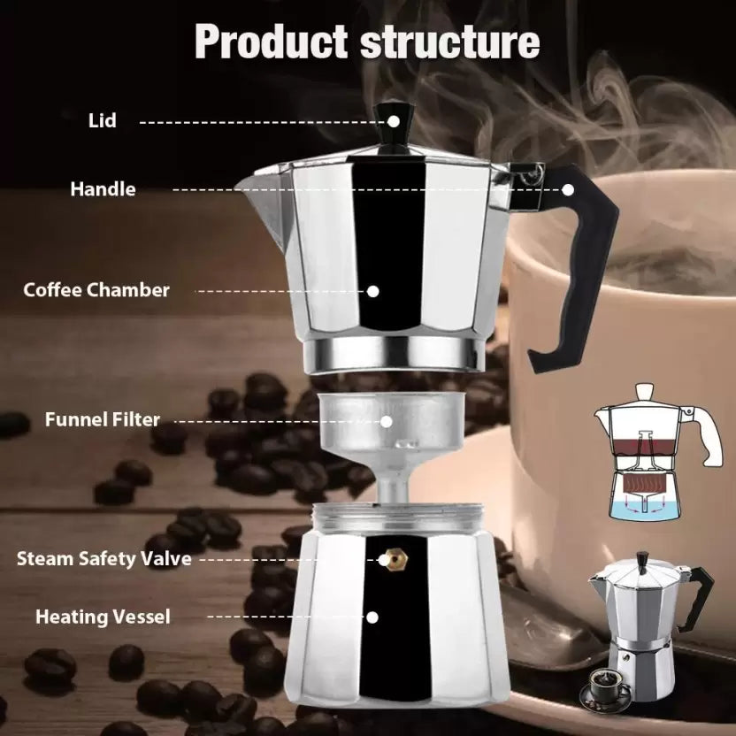 Stovetop Espresso Maker 3 Cup Moka Pot Greca Coffee Maker – Memaw's Country  Blend Coffee